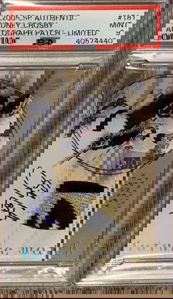 2005 Upper Deck SP Authentic Sidney Crosby Future Watch Rookie Auto /100 PSA9 (Pop 1)