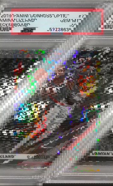 2019 Panini Donruss Optic Damien Lillard #7 Checkerboard PSA 10 Gem Mint Dame Pop 5