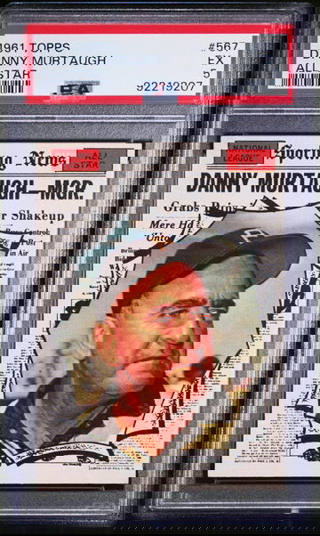 1961 Topps Sporting News All-Star Danny Murtaugh #567 PSA 5