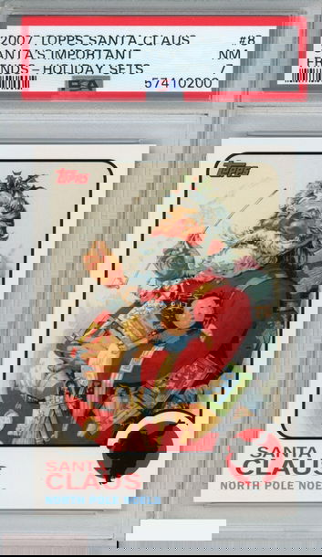 2007 TOPPS SANTA CLAUS HOLIDAY SETS SANTAS IMPORTANT #8 FRIENDS-HOLIDAY SETS PSA 7 NM