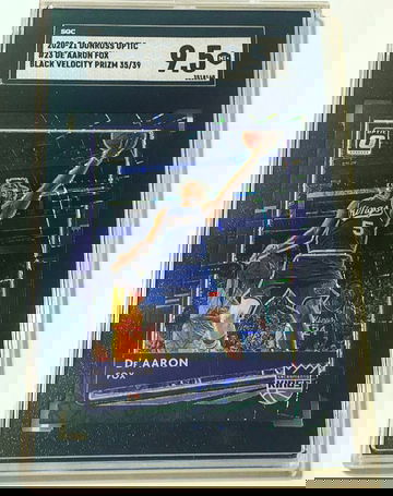 2020-21 Donruss Optic De’Aaron Fox Black Velocity Prizm 35/39