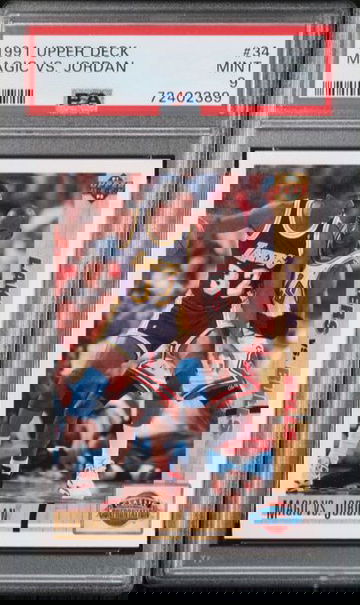 1991 Upper Deck 34 Magic vs. Jordan PSA 9