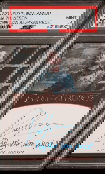 2021 Game of Thrones Iron Anniversary S1 Ralph Ineson Inscription Auto PSA 9 [NS-1A.33]