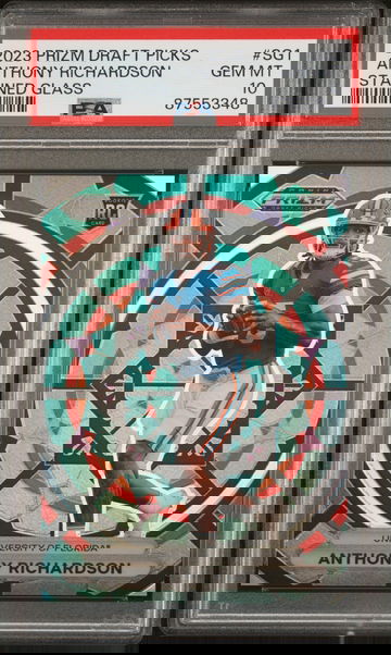Anthony Richardson 2023 Panini Prizm Draft Picks Stained Glass Rookie Card RC PSA 10 Gem Mint