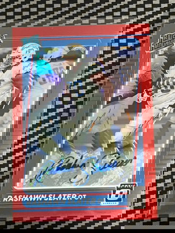 Rashawn Slater 2021 Donruss Optic Red Prizm Rated Rookie Autograph 06/35 #263