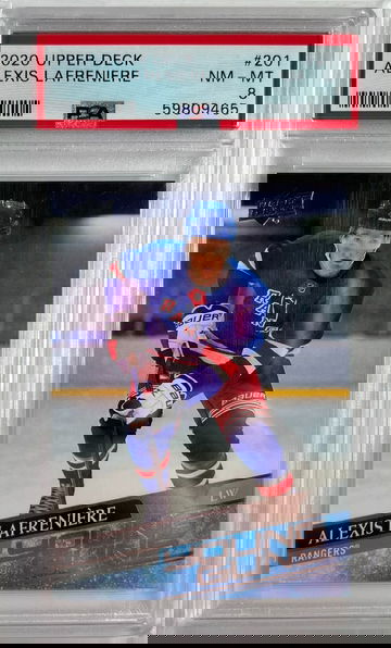 2020 Upper Deck Alexis Lafreniere Young Guns Rookie Card PSA 8 Near Mint-Mint