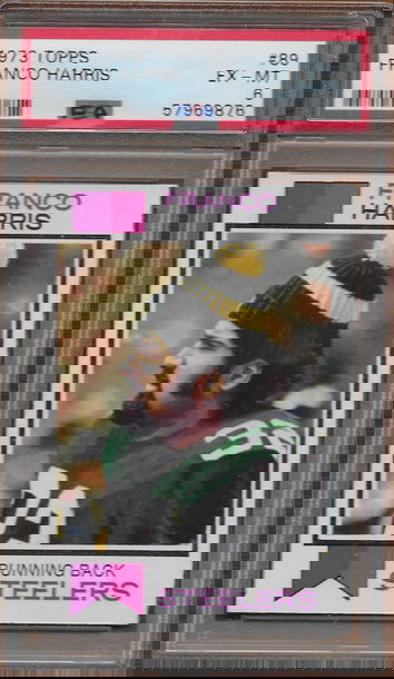 1973 Topps 89 Rookie Card RC Franco Harris Pittsburgh Steelers PSA 6 EX-MT Excellent Mint