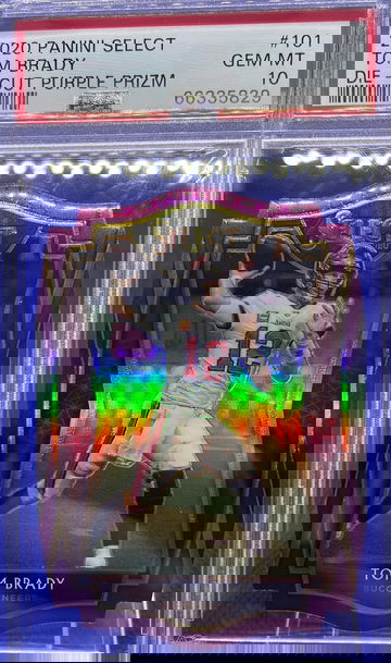 TOM BRADY 2020 SELECT DIE CUT PURPLE PREMIER PRIZM #101 PSA 10 GEM MINT BUCS SP