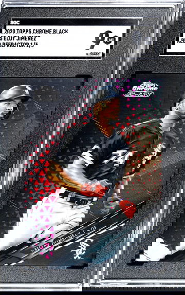 ELOY JIMENEZ 2020 TOPPS CHROME BLACK RED REFRACTOR # 1/5 WHITE SOX SSP SGC 9 MT