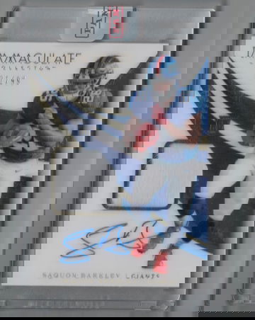 2018 Panini Immaculate #102 Saquon Barkley 21/99 Autographed Nr Mt to Mint plus