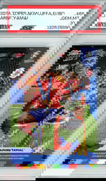 2024 TOPPS NOW UEFA EURO LAMINE YAMAL #66 NATIONAL DEBUT RC PSA 10 GEM MT