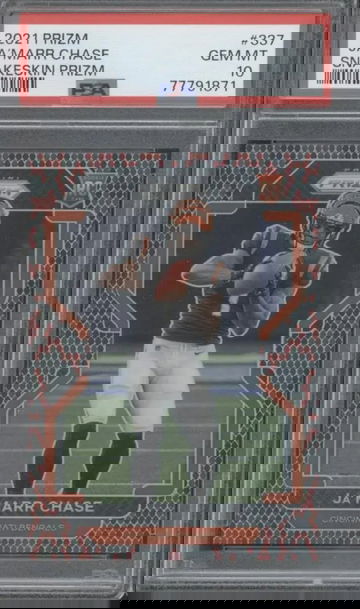 2021 Prizm Jamarr Chase #337 Snakeskin PSA 10 Gem Mint POP 4