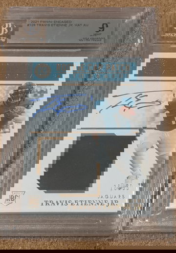 2021 Encased 🏈 Travis Etienne Jr Rookie BGS 9 Cap Patch Auto /50 JAGUARS RC 🔥