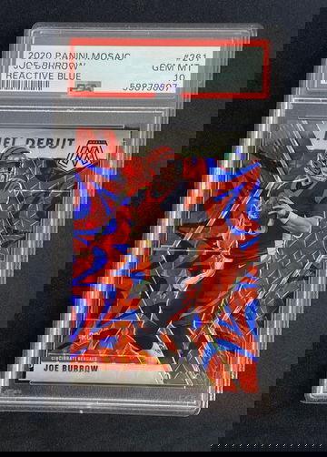 2020 Panini Mosaic 261 Joe Burrow Reactive Blue psa 10