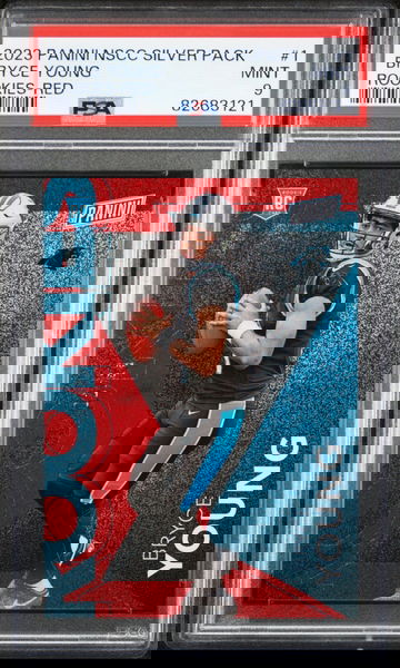 2023 PANINI NATIONAL SILVER PACKS BRYCE YOUNG #/99 RED #1 RC ROOKIES PSA 9