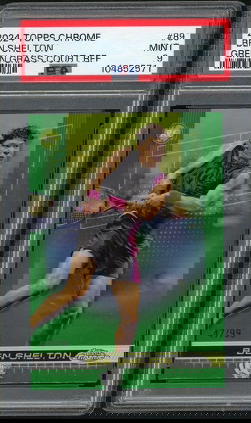 2024 Topps Chrome Green Grass Court Refractor Ben Shelton #89 RC /99 PSA 9