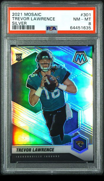 💎🧨 2021 Panini Mosaic TREVOR LAWRENCE Silver Rookie Card 👻🚨Jaguars 🐯