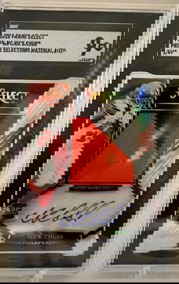 2018 Nick Chubb Prime Selections Material Auto Rookie #'d 2/49