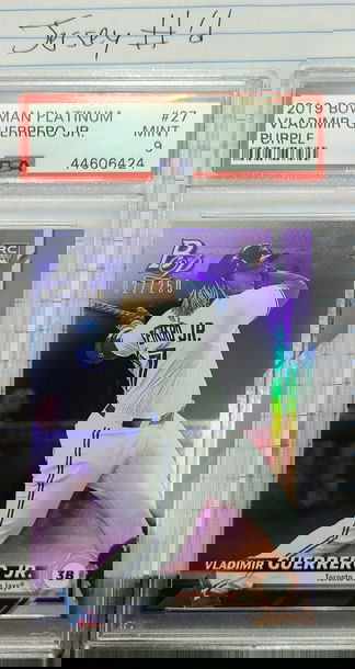 Vladimir Guerrero Jr. 2019 Bowman Platinum Purple 27/250 PSA 9 MINT RC Rookie Card