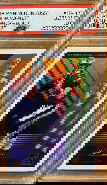 2018 Panini DonRuss Carson Wentz Highlights-Holo PSA 10 Gem MT