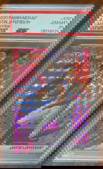 2020 Mosaic Justin Jefferson #209 Camo Pink RC PSA 10