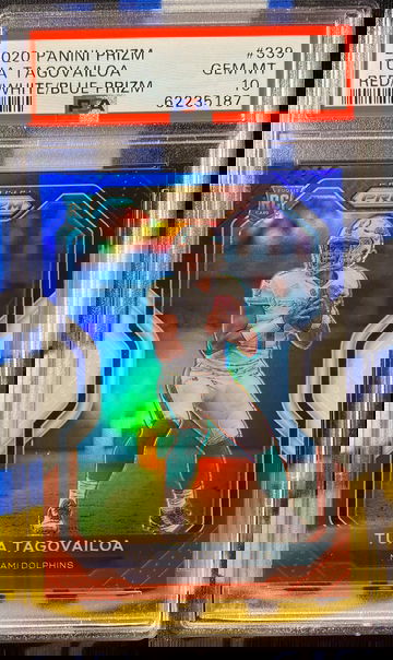 2020 Prizm Red White & Blue Tua Tagovailoa PSA 10 Gem-Mint