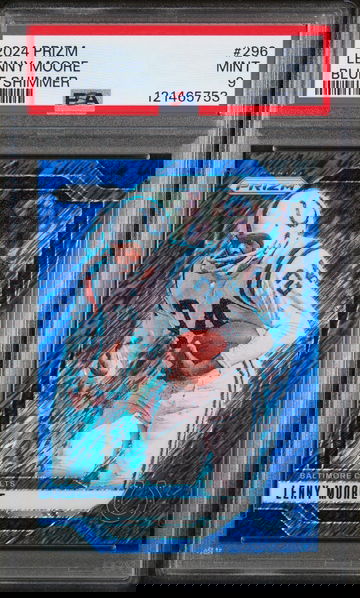 2024 Panini Prizm Blue Shimmer Lenny Moore #296 /25 PSA 9