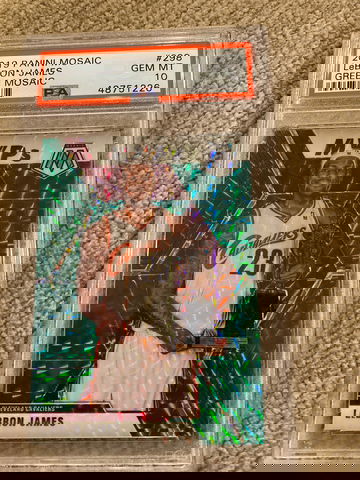 2019 panini mosaic lebron james green mvp psa 10