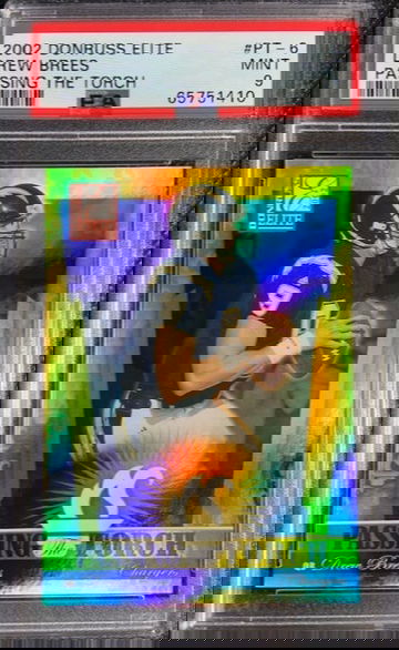 2002 Donruss Elite Drew Brees Passing the Torch /800 #PT-6 Chargers PSA 9 MINT 