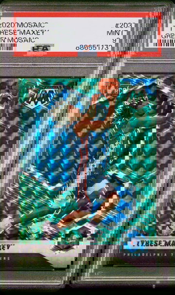 2020 Tyrese Maxey Mosaic Green Prizm 203 Rookie RC PSA 9