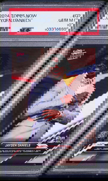 2024 TOPPS NOW DRAFT NIGHT JAYDEN DANIELS #D2 ROTY RC ROOKIE PSA 10
