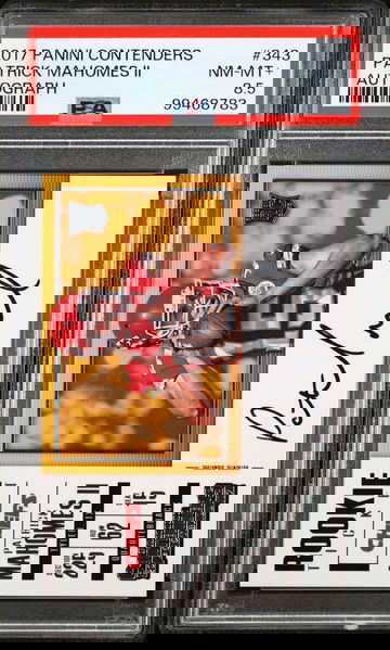 2017 Contenders Patrick Mahomes II Autograph Rookie Ticket Auto PSA 8.5 NM-MT+ SSP