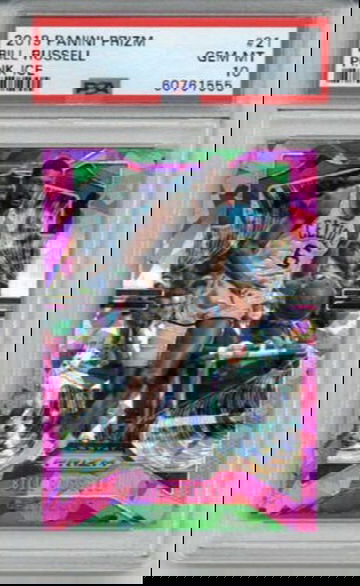 2019 PANINI PRIZM PINK ICE #21 BILL RUSSELL CARD BOSTON CELTICS PSA 10 LOW POP