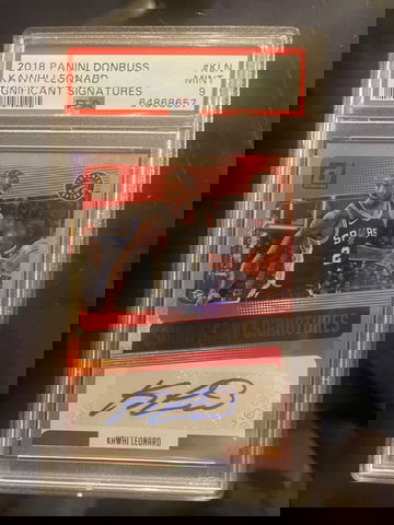 2018 Kawhi Leonard Donruss Auto PSA 9 Spurs Clippers