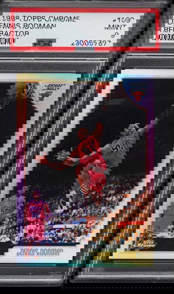 1998 Chrome Refractor Dennis Rodman PSA 9