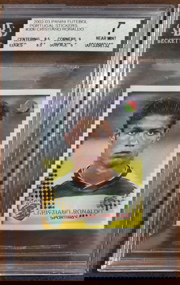 2002-03 Futebol Portugal Cristiano Ronaldo #306 RC Sticker - BGS 7