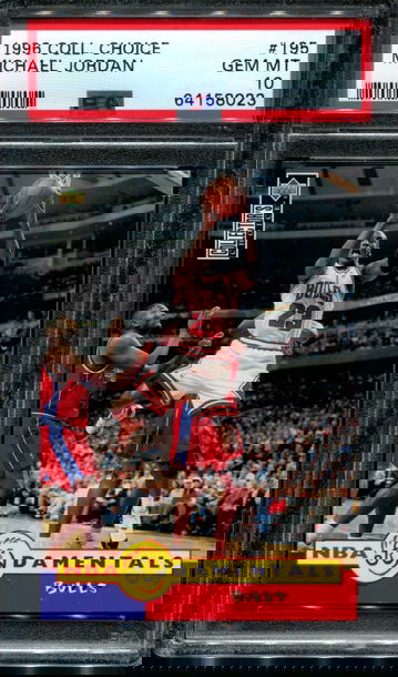 1996 Upper Deck UD Collector's Choice NBA Fundamentals 195 Michael Jordan Chicago Bulls PSA 10 Gem Mint