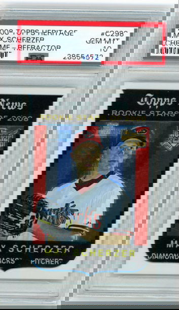 2008 Topps Heritage #C298 Max Scherzer Chrome PSA 10 GEM MINT!