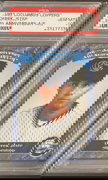 1997 Columbus Clippers 20th Anniversary All Star Derek Jeter Yankees HOF PSA 10