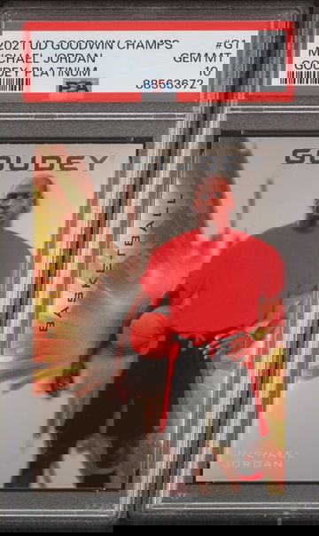 2021 Upper Deck UD Goodwin Champions Goudey Platinum G1 Michael Jordan PSA 10 Gem Mint 