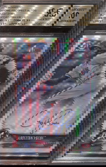 CHRISTIAN PACHE BGS 9.5 2018 BOWMAN CHROME REFRACTOR AUTO AUTOGRAPH /499