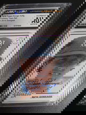 1978 Topps Burger King #10 Rich Goose Gossage Auto CGC JSA 