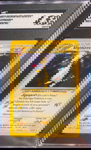 2000 Pokémon neo genesis #1 ampharos Holo holographic 4.5 VG EX+