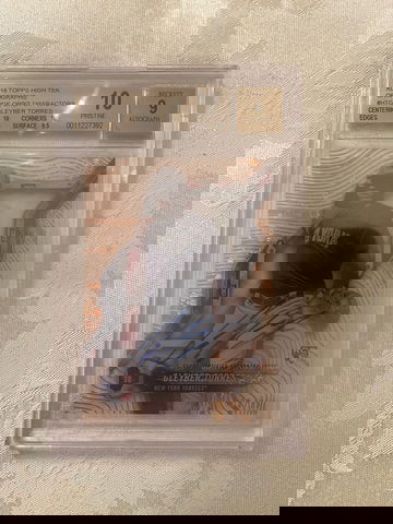 2018 RC Topps Gleyber Torres Orange Orbit Difftactor BGS 10 AUTO 9 20/25