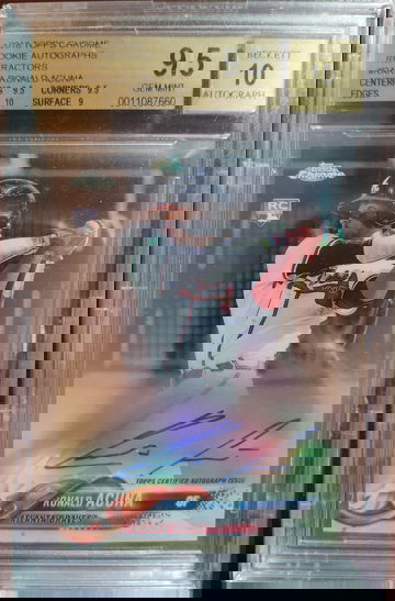 2018 Topps Chrome Ronald Acuna Jr. Rookie Auto Refractor #RARA BGS 9.5/10