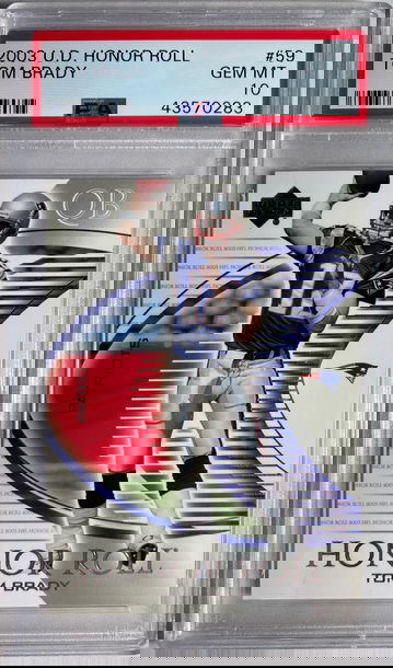 TOM BRADY PSA 10 EARLY 2003 UPPER DECK HONOR ROLL #59 PATRIOTS BUCCANEERS POP 41