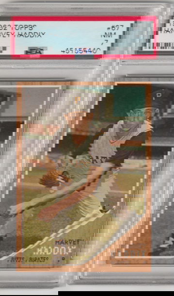 1962 Topps #67 Harvey Haddix, PSA 7 (Near Mint)