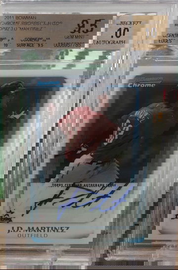 2011 Bowman Chrome JD Martinez auto BGS 9.5