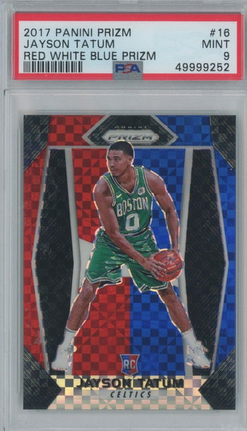 Jayson Tatum Prizm RWB RC PSA 9