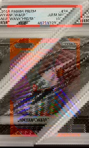 2016 dwyane wade orange wave prizm 19/25 gem mt 10 #24 pop 1